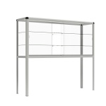 Vitrine, freistehend, 180 cm hoch, 200x50 cm (B/T), 